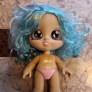 Moose Kindi Kids Pre-School 10" Doll Blue Hair Big Pink Eyes Bobble Head